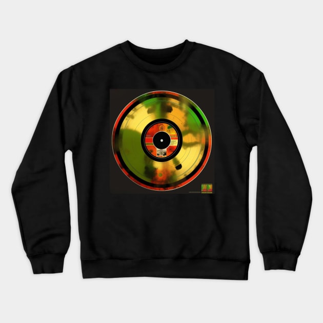 Reggaeton Music Black Rasta Vintage Vinyl Record Crewneck Sweatshirt by musicgeniusart